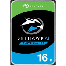 Seagate Skyhawk Aı, 64'e Kadar Kameralı Video Için Dahili Sabit Disk, 16 Tb, 3,5 Inç, 256 MB Önbellek, Sata 6 Gb/s, Gümüş, Dahil. 3 Yıllık Kurtarma Hizmeti, Model Numarası: ST16000VE000