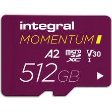 İntegral Integral Momentum I 512 GB Microsdxc Kart - 210 Mb/s'ye Kadar Okuma, 180 Mb/s'ye Kadar Yazma, V30, U3, A2 - Gopro, Djı Drone'lar, Aksiyon ve 360° Kameralar Için 4k/5k UHD - Su Geçirmez, Darbeye Dayanı