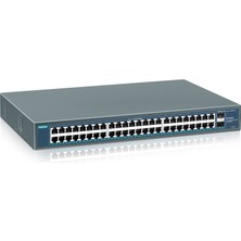 Yuanley 48 Bağlantı Noktalı Gigabit Poe Switch, 2 1000MBPS Sfp Uplink ile Yönetilmeyen, 50 Bağlantı Noktalı 802.3AF/AT 800W Yüksek Güçlü Poe+ Ağ Switch, Metal Rafa Monte Ethernet Üzerinden Güç Anahtar