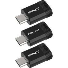 Pny Elite-X Fit Type-C USB 3.2 64 GB Flash Sürücü - 200 Mb/s'ye Kadar Okuma ile Artırılmış Performans, Kullanışlı Taşınabilir Veri Depolama, Ultra Kompakt Tasarım, Type-C Konektör - 3'lü Paket
