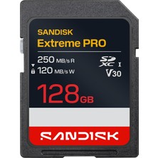 Sandisk Extreme Pro Sdxc Hafıza Kartı 128 Gb, 250 Mb/s'ye Kadar Okuma