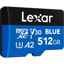 Lexar Blue Microsd Kart 512 Gb, 160 Mb/s'ye Kadar Okuma, Microsdxc Uhs-I