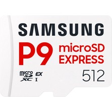 Samsung P9 Express Microsd Express 512 Gb, Nintendo Switch 2 Için Yüksek Hızlı Oyun Hafıza Kartı, 800 Mb/s'ye Kadar Okuma, 310 Mb/s'ye Kadar Yazma, 4K UHD Video, Konsollar ve Kameralar Için, MB-MK512T