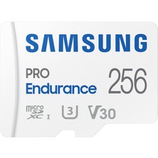Samsung Pro Endurance Microsd Kart + Sd Adaptörü, 256 Gb, Video Gözetim Sistemleri, Araç Kameraları ve Vücut Kameraları Için, Uhs-I U3, Full Hd ve 4K Uhd, 100 Mb/s Okuma, 40 Mb/s Yazma, MB-MJ256KA/EU