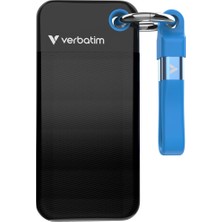 Verbatim Pocket SSD 2 Tb, Harici SSD USB 3.2 Gen 2, 1000 Mb/s'ye Kadar Okuma ve Yazma, Pc, Mac ve Konsol Için Taşınabilir Sabit Sürücü, Siyah/mavi