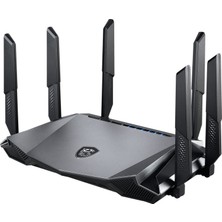 MSI Msı Radix AX6600 Wifi 6 Üç Bantlı Oyun Routersi - 6600 Mbit/s'ye Kadar (5ghz, 2,4ghz Kablosuz), Aı Qos Önceliği, Mu-Mımo, Hüzmeleme, Wpa3, 2,5g Wan/lan ve 4x 1g Lan Bağlantı Noktalarıyla Hızlı Wifi