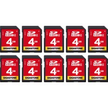 Gigastone Gıgastone 4gb Sd Kart Paketi 10'lu, Fotoğraf, Video, Müzik, Ses Kayıtları, Dslr Kameralar, Video Kameralar, Kayıt Cihazları, Pc, Mac ve Pos Sistemleri Için Sdhc Sınıf 4 Hafıza Kartı (10'lu Paket)