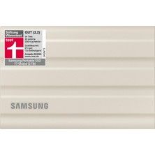 Samsung Taşınabilir SSD T7 Kalkanı, 2 Tb, USB 3.2 Gen.2, 1.050 Mb/s Okuma, 1.000 Mb/s Yazma, Mac, Pc ve Akıllı Telefon Için Dış Mekana Yönelik Sağlam Harici Sabit Sürücü, Bej, MU-PE2T0K/EU