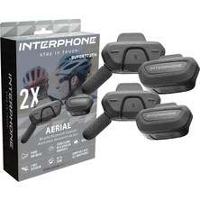 Interphone Interkon 300 M'ye Kadar 2 Sürücü Arasındaki Iletişim Için Havadan Ikili Bisiklet Interkomu, Gps, Müzik ve Aramalar Için Bluetooth'lu Bisiklet Kaskı Interkomu, Su Geçirmez ve