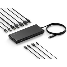 Kensington SD4842P Usb-C Üçlü Video Hd (1080P @ 120Hz) Docking Station, 100 W'a Kadar Güç Çıkışı, 5 x Tak ve Şarj USB Bağlantı Noktası, %73 Geri Dönüştürülmüş Malzemeden Yapılmış, K32810EU