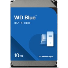 Western Digital Wd Blue 10TB Dahili HDD Pc Sabit Sürücüsü 3,5" 7200RPM Sata 6gbps 512MB Önbellek
