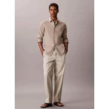 Calvin Klein Jeans Ekru Erkek Chino Pantolon LV04RG615GNSU Baggy Heavy Ekru