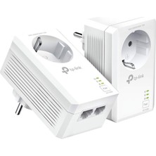 Tp-Link Enerji Hattı Adaptör Seti TL-PA7027P Kıt, AV1000 Soketli, Gigabit Portlu, Tak ve Çalıştır, Tüm Homeplug Av/av2 ile Uyumlu, Wlan'sız