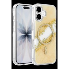 Drop Tedarik Onegif Apple Iphone 16 Lotus Simli Magsafe Kapak - Gümüş