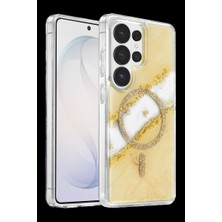 Drop Tedarik Onegif Samsung Galaxy S26 Ultra Lotus Simli Magsafe Kapak - Gümüş
