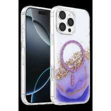 Drop Tedarik Onegif Apple Iphone 16 Pro Max Lotus Simli Magsafe Kapak - Mor