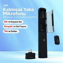 Mobixom J68 Çiftli Kablosuz Yaka Mikrofonu – Aı Gürültü Azaltma, Dijital Göstergeli Şarj Kutusu, Type‑c/lightning Uyumlu