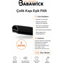 Babawick Çelik Kapı Geçmeli Kapı Altı Eşik Fitili Siyah Renk