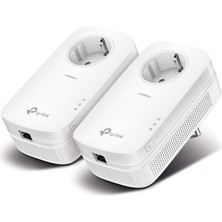 Tp-Link Enerji Hattı Adaptör Seti TL-PA8010P Kıt (1300MBIT/S Homeplug Av2, 2*2-Mımo, Soket, 2 Gigabit Bağlantı Noktası, Tak&çalıştır, Hepsiyle Uyumlu, Akış Için Ideal, Enerji Tasarrufu) Beyaz
