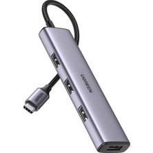 Ugreen Alüminyum Type-C 4 Portlu USB 3.0 Çoklayıcı Adaptör Hızlı Veri Aktarımı 5 Gbps
