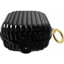 Mi7a Galaxy Buds Pro 4 Uyumlu Kilitli ve Halkalı Kulaklık Kılıfı - Çizgili Tasarım