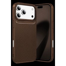 Drop Tedarik Newface Apple Iphone 18 Pro Auto Focus Karbon Kapak - Kahverengi