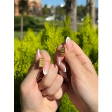 Topaloğlu 8 Ayar Altın Külçe Küpe Model