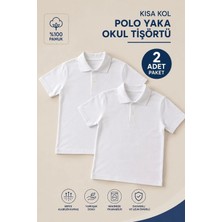 Bilge Trend 2 Adet Kız Erkek Çocuk Polo Yaka Kısa Kollu Okul T-Shirt , Lakost Tişört
