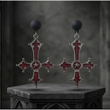 Dükkan Design Crimson Night Star Ters Haç Kolye