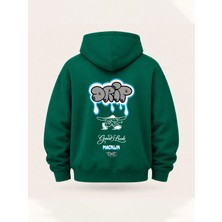 Macklin Oversize Drip Toxic Tasarım Baskılı Kapüşonlu Sweatshirt Hoodie