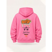 Macklin Oversize Drip Toxic Tasarım Baskılı Kapüşonlu Sweatshirt Hoodie