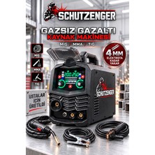 SCHUTZENGER Gazsız Gazaltı Kaynak Makinesi Mıg/mma/tıg – 4 mm Elektrot Yakabilen Profesyonel Kaynak Makinesi Siyah-4