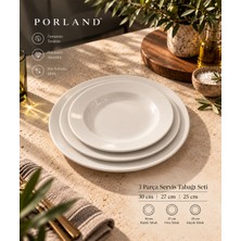 Porland Dove Alumilite 3 Parça Düz Tabak Seti Tek Kişilik Servis 25-27-30 cm