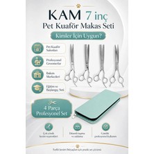 KAM 7 Inç Pet Kuaförlüğü Için Başlangıç Makas Seti 4 Parça