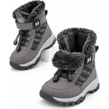 Muggo Peak Içi Kürklü Cırtlı ve Bağcıklı Unisex Çocuk Kar Botu