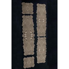5 Parça Salon Takımı Fransız Dantelli Salon Takımı - Kahve