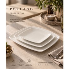 Porland Perspective Alumilite 3 Parça Sunumluk Tabak Seti