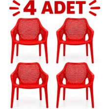Cemal Spot Royal 4'lü Set Konforlu Plastik Sandalye Dışmekan Cafe
