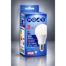 Noas 9W LED Ampul 900 Lümen E27 6500K Tse  Beyaz Işık – 10'lu Paket