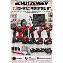 SCHUTZENGER 3 Akülü Şarjlı Kırıcı Delici Hilti-Taşlama-Matkap Vidalama-Testere Budama Somun Sıkma Kömürüz Kırmızı