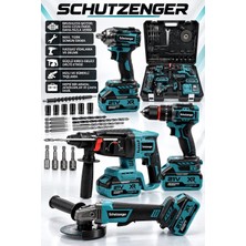 SCHUTZENGER Kömürsüz Darbeli Kırıcı Delici Hilti-Matkap Vidalama-Taşlama-Somun Sıkma Sökme 450NM Mavi-1