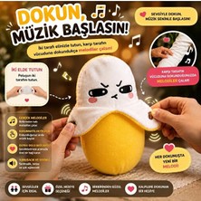 Beyaz Alan Toys Tene,vucuda ve Kola Dokununca Melodi Çalan Muz Peluş Oyuncak – Müzikli Eğlenceli Hediye