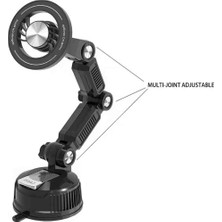 Technio RT-2010 Big Truck Vantuzlu Manyetik Araç Içi Telefon Tutucu - 360° Dönebilen Mekanik Kollu Torpido ve Cam Uyumlu Telefon Standı