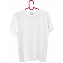 Kami Wear Kadın Beyaz Basic Oversize Bisiklet Yaka Tişört