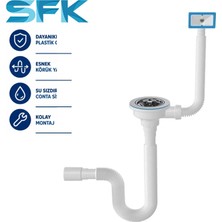 Sfk Çöpmak Kafa Evye Sifonu – Taşmalıklı & Damlalıklı, 1 Adet