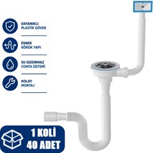 Sfk Çöpmak Kafa Evye Sifonu – Taşmalıklı & Damlalıklı, 40 Adet