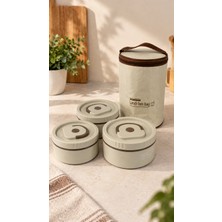 Favora 3'lü Çelik Termoslu Lunch Box Yemek Kabı Seti