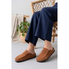 SBronze Taba Unisex Loafer Ayakkabı Mantar Tabana Terlik
