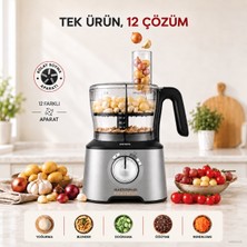 Karaca Doğrama, Rendeleme ve Hamur Hazırlama Için 2500 W Mutfak Robotu, 12’si 1 Arada Kullanım, Blender Sürahisi ve Kahve Öğütücü