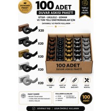 Lastvoice EDS-666-100X Kaliteli 100'LÜ Enstrüman Duvar Askısı Standı Aparatı Toptan Paket-2 (Gitar, Ukulele, Keman, Bağlama Uyumlu)